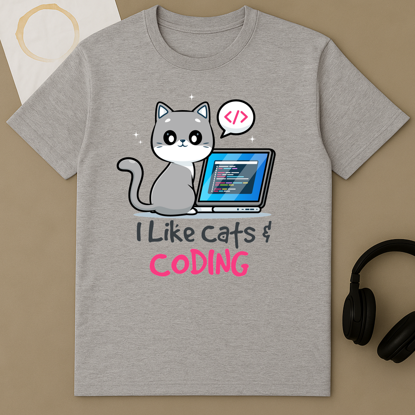 I Like Cats And Coding - Cute Nerd Programmer Shirt