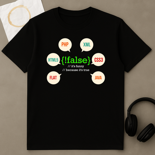 !False Funny Coding Logic Programmer Software Joke